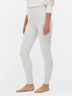 Outlet Gefütterte, Melierte Leggings Aus Samt Damen Strumpfhosen|Hosen Und Leggings