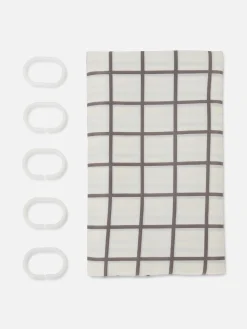 Outlet Gemusterter Duschvorhang Accessoires Fürs Badezimmer|Badematten