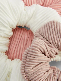 Outlet Gerippte Haargummis, 3er-Pack Damen Haarschmuck