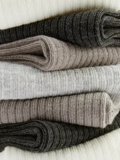 Clearance Gerippte Sneakersocken In Neutralen Tönen, 7er-Pack Damen Socken