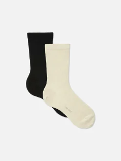 Gerippte „The Edit“ Socken, 2er-Pack Damen Socken