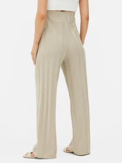 Clearance Gerippte Umstandshose Mit Weitem Bein Damen Hosen Und Leggings