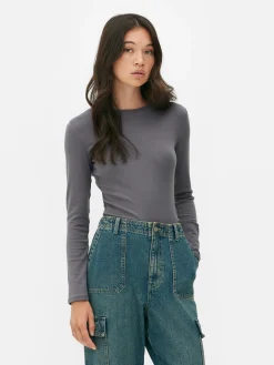 Outlet Gerippter Body Mit Weicher Haptik Damen Tops Und T-Shirts