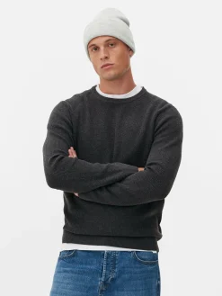 Hot Gerippter Pullover Mit Rundhalsausschnitt Herren Pullover Und Cardigans