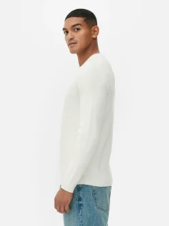 Gerippter Pullover Mit Rundhalsausschnitt Herren Pullover Und Cardigans