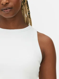 Sale Geripptes, Kurzes Trägertop Mit Racerback Damen Tops Und T-Shirts