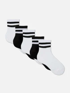 Hot Gestreifte Socken In Viertellänge, 5er-Pack Damen Socken