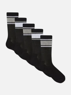 Hot Gestreifte Sportsocken, 5er-Pack Herren Socken
