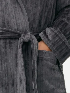 Clearance Gestreifter Bademantel Mit Ausgebranntem Effekt Herren Schlafanzüge