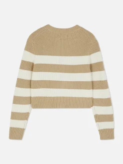 Outlet Gestreifter Cardigan Mit Reißverschluss Kinder Pullover Und Cardigans