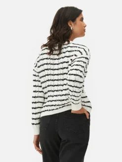 Gestreifter Cardigan Mit Zopfmuster Damen Pullover Und Cardigans