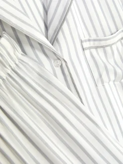 Discount Gestreifter, Langer Boyfriend-Schlafanzug Damen Schlafanzüge