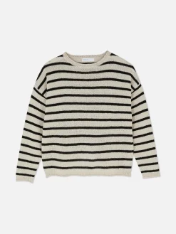 Sale Gestreifter Strickpullover Damen Pullover Und Cardigans