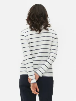 Hot Gestreiftes Langarmtop Damen Tops Und T-Shirts