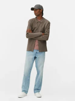 Discount Gestricktes Hemd Mit Druckknöpfen Herren Hemden