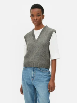Hot Gestricktes Tanktop Mit V-Ausschnitt Damen Pullover Und Cardigans