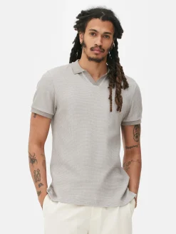 Clearance Gestricktes T-Shirt Mit Reverskragen Herren Tops Und T-Shirts