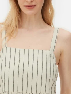 Gestuftes Maxikleid Mit Streifen Damen Kleider