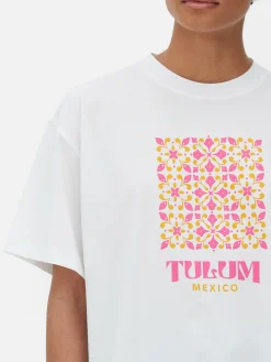 Clearance Grafik-T-Shirt Mit Geradem Schnitt Damen Tops Und T-Shirts