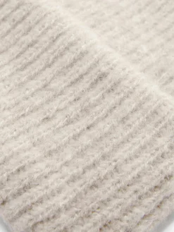 Outlet Grobstrick-Beanie Mit Umschlag Damen Mützen, Handschuhe Und Schals