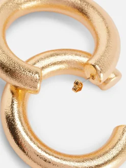 Outlet Große Creolen In Metallic-Optik Damen Schmuck