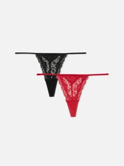Clearance G-String-Tangas Aus Spitze, 3er-Pack Damen Slips