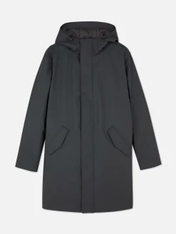 Discount Gummierter Parka Mit Kapuze Herren Jacken Und Mäntel