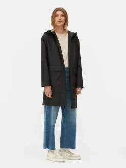 Hot Gummierter Regenmantel Mit Kapuze Damen Jacken Und Mäntel