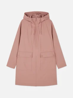 Discount Gummierter Regenmantel Mit Kapuze Damen Jacken Und Mäntel