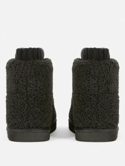 New Hausstiefel Aus Borg Damen Hausschuhe