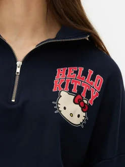 Online „Hello Kitty“ Sweatshirt Mit Halbem Reißverschluss Damen Hoodies Und Sweatshirts