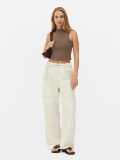 Hochgeschlossenes, Kurzes Trägertop Damen Tops Und T-Shirts