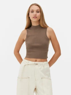 Hochgeschlossenes, Kurzes Trägertop Damen Tops Und T-Shirts