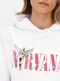 Sale Hoodie Mit „Nirvana“ Grafik Damen Loungewear|Hoodies Und Sweatshirts