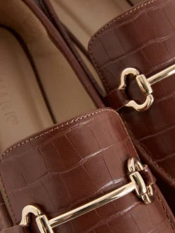 Clearance Horsebit-Loafer Aus Kunstleder Damen Flache Schuhe