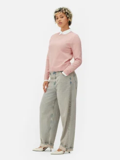 2-in-1-Hemd Und -Pullover Damen Pullover Und Cardigans