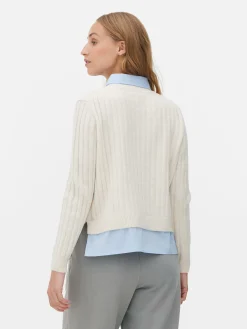 Outlet 2-in-1-Hemdpullover Damen Pullover Und Cardigans