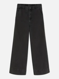 Online Jeans Mit Weitem Bein Und Elastikbund Damen Denim|Jeans