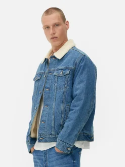 Discount Jeansjacke Mit Borgkragen Herren Jacken Und Mäntel