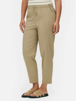 Online Jogginghose Aus Popeline In Konischer Form Damen Jogginghosen