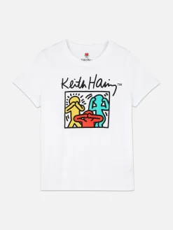 „Keith Haring“ T-Shirt Mit Grafik Damen Tops Und T-Shirts