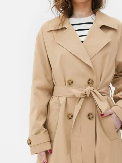 Clearance Klassischer Zweireihiger Trenchcoat Damen Jacken Und Mäntel