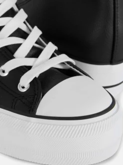 New Knöchelhohe Flatform-Sneaker Aus Kunstleder Damen Sneakers