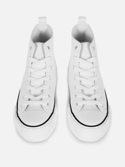 Clearance Knöchelhohe Flatform-Sneaker Aus Kunstleder Damen Sneakers