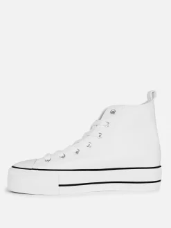 Clearance Knöchelhohe Flatform-Sneaker Aus Kunstleder Damen Sneakers