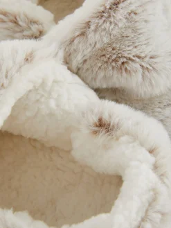 Clearance Kunstfell-Hausschuhe Mit Fleecefutter Damen Hausschuhe