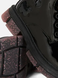 Kunstleder-Lackstiefel Mit Glitzersohle Kinder Stiefel Und Gummistiefel