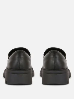 New Kunstleder-Loafer Mit Dicker Sohle Damen Flache Schuhe