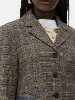 Outlet Kurzer „Rita Ora“ Blazer Mit Karomuster Damen Blazer