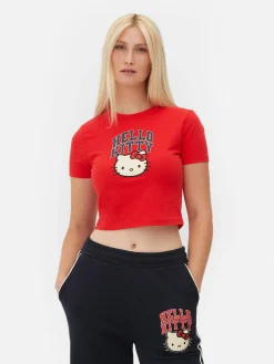 Outlet Kurzes „Hello Kitty“ T-Shirt Damen Tops Und T-Shirts